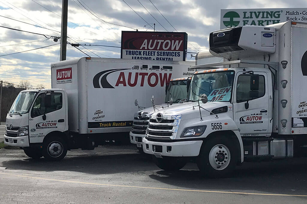 Row of rental trucks